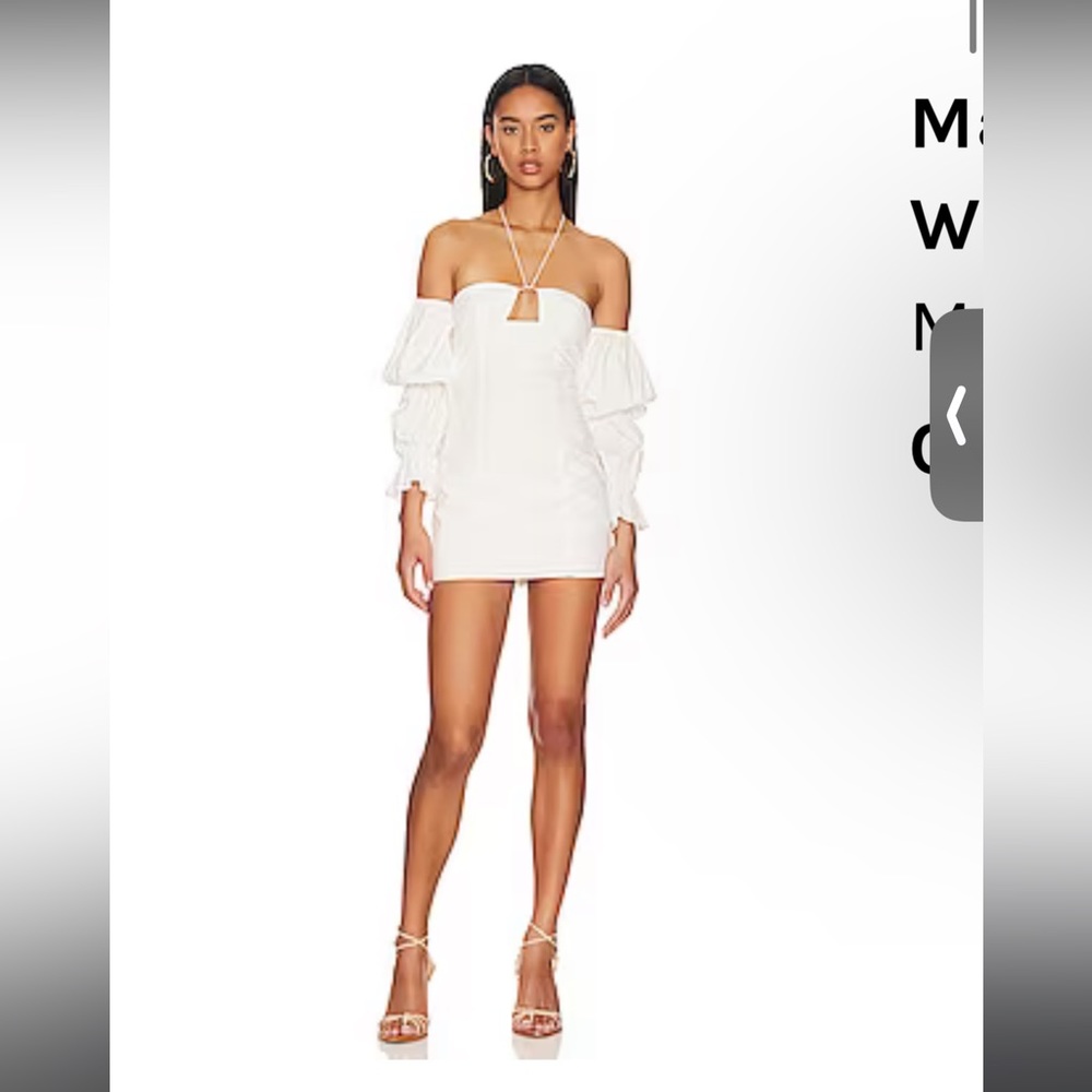 Revolve more to come Maxine white off the shoulder dress, worn once!